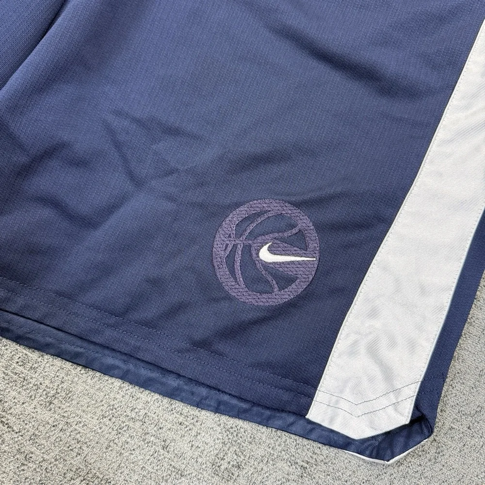 Nike Basketball Shorts‎ Men's Large Blue White Baggy Logo Swoosh Y2K Athletic